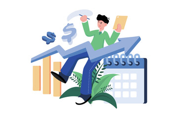 Finance Planning Illustration concept on white background