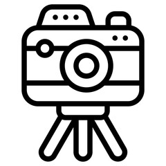 camera tripod line icon