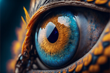 Closeup of the mystical animal eye made with Generative AI	