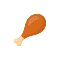 Chicken leg icon. Fast food symbol. Chicken thighs isolated on white background. Fried tasty drumstick. Vector illustration flat design.