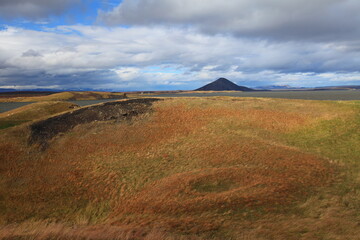 Skutustadagigar pseudo craters near Myvatn lake, Iceland
