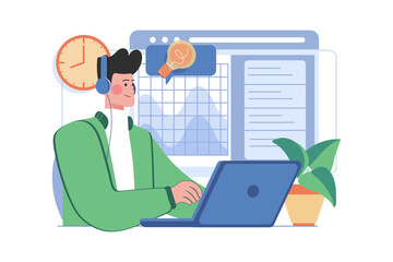 Businessman Working On Laptop