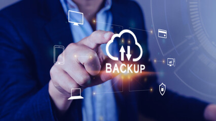 Internet data storage backup, technology business concept, Cloud technology, Data storage, Networking and internet service concept.