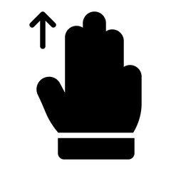 three fingers glyph icon