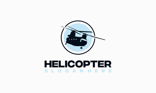 Helicopter Silhouette logo designs template vector