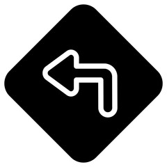 turn left glyph icon