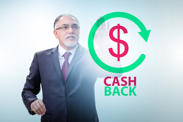 Businessman in the cash back concept