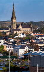 The skyline of Letterkenny, County Donegal- Ireland. All brands and logos removed.