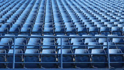 Empty stadium seats pattern background.