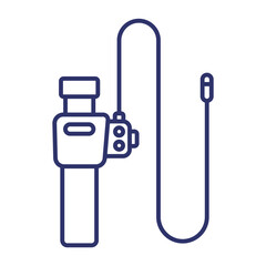 endoscope, colonoscopy tool line icon