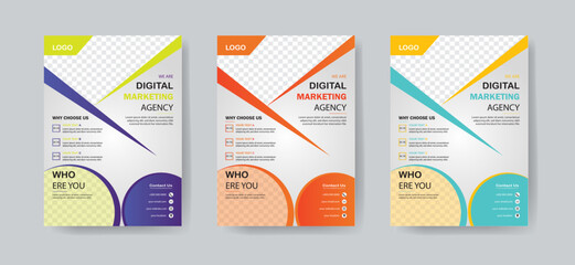 Business Flyer Corporate Flyer Template Geometric shape Flyer Circle Abstract Colorful concepts