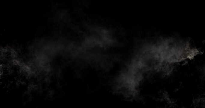 Smoke with black background in Studio lighting. Neutral color white fog, dark and moody for subtle smoke effects