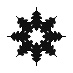 Radial Inverted Oak Leaves Circle Icon