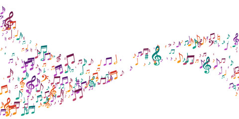 Musical note symbols vector background. Symphony