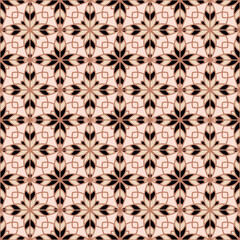 Creative floral geometry seamless vector tile pattern. Abstract flower repeating tiling wallpaper.