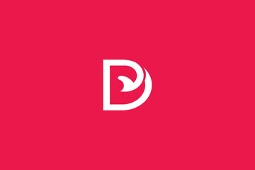 Letter D with fin design, Letter D logo, D typography logo design