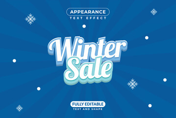 Editable Text Effect Winter Sale Promotion Vector Style Effect