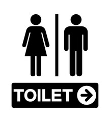 Toilet Symbol Sign, Vector Illustration, Isolate On White Background Label. EPS10