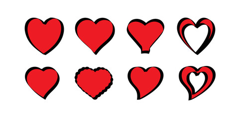heart illustration.heart design icon flat.Modern flat valentine love sign.symbol for web site design, button to mobile app. Logo heart illustration,Trendy vector hart new vector