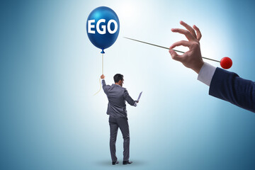 Businessman in excessive ego concept