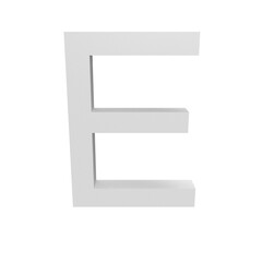 3D illustration - The letter E" isolated on a white background.