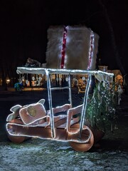 Street new year decoration in the winter wonderland