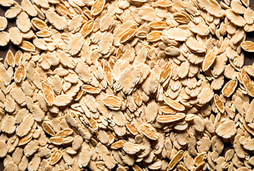Background of organic oats in top view. Generative AI