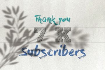 7 K  subscribers celebration greeting banner with Pencil Sketch Design