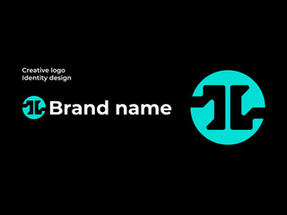 modern h letter mark logo , abstract h negative space logo