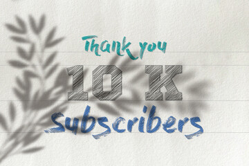 10 K subscribers celebration greeting banner with Pencil Sketch Design