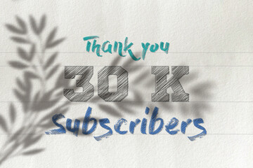 30 k subscribers celebration greeting banner with Pencil Sketch Design