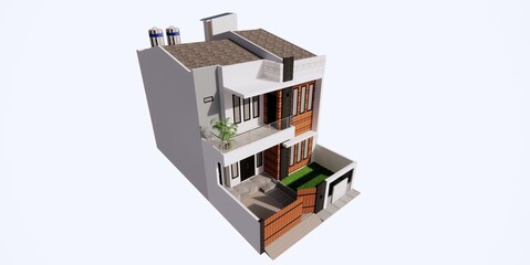 3d rendering and illustration house building with modern concept