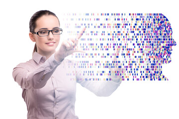 Businesswoman in genome data concept
