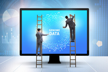 Businessman in genome data concept