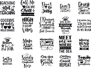 Obraz premium Beach Quotes SVG Bundle 