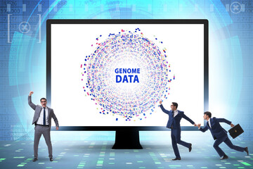 Businessman in genome data concept