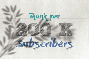 200 K subscribers celebration greeting banner with Pencil Sketch Design