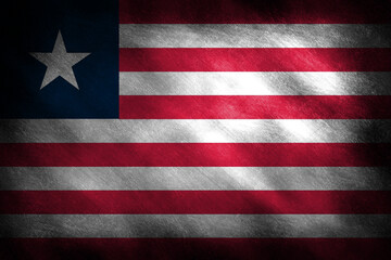 Fototapeta premium The flag of Liberia on a retro background