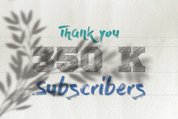 350 K  subscribers celebration greeting banner with Pencil Sketch Design