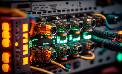 fiber optic cable, technology background, Generated AI