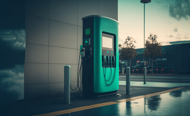 electric car charging station, Generated AI