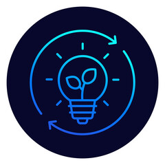 light bulb and plant icon, linear