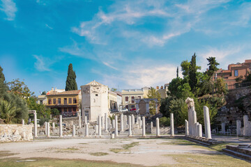 Obraz premium Athena Archegetis is situated west side of the Roman Agora, in Athens, Greece