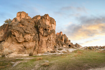 Fototapeta premium Ayazini cave church and National Park in Afyon, Turkey. Historical ancient Frig (Phrygia, Gordion) Valley
