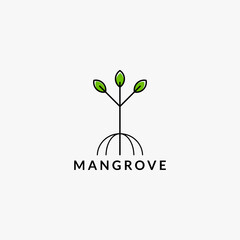 Mangrove tree template logo design