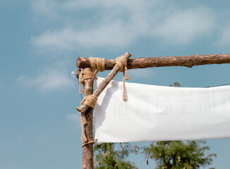 wooden sign on the rope