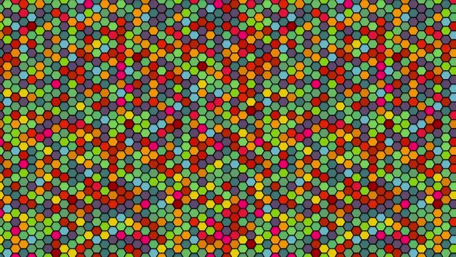 Animated colorful honeycomb loop pattern