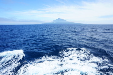 Fototapeta na wymiar Rishiri island in the blue sea