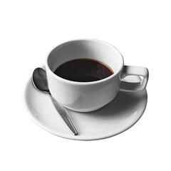 A cup of black coffee. Espresso drink.