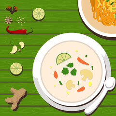 tom kha flat style illustration vector design